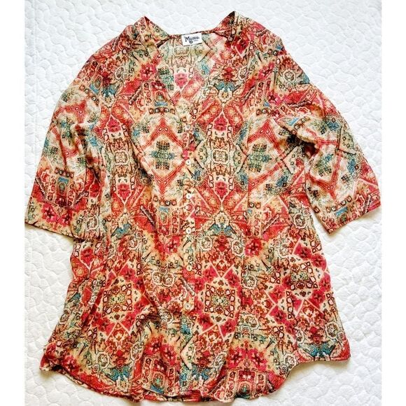 Show Me Your Mumu downtown tunic top button down S kimono - Picture 4 of 14